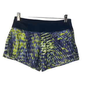 Nike Women's Printed 4" Rival Running Shorts Blue Green Size Small